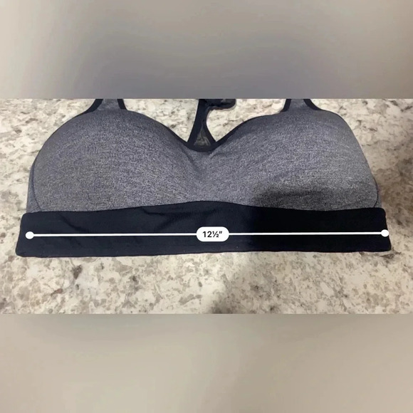 Lululemon Speed Up Bra Sports Top Yoga Run Mesh Black Gray Size 4 - Picture 7 of 7